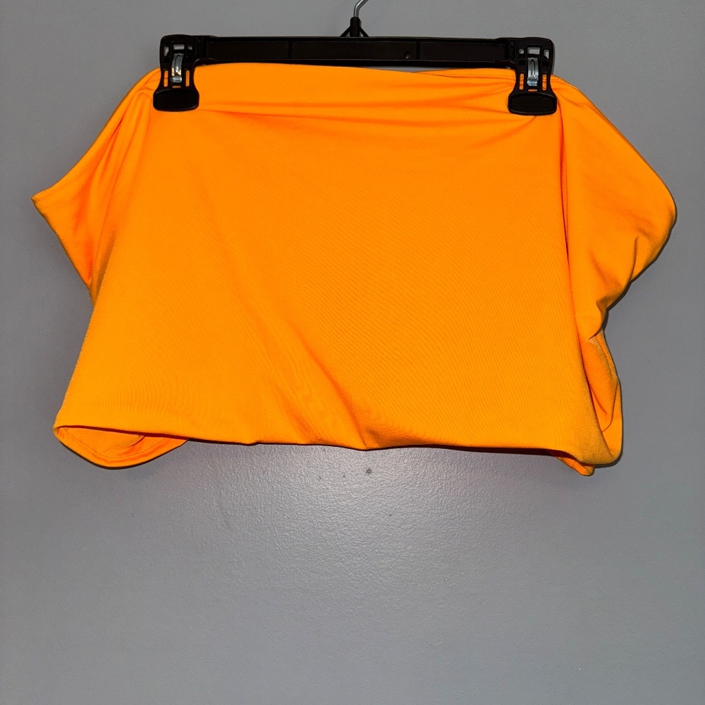 NWT Eloquii Neon Orange Tube Top Crop Shirt Size 28 - Picture 2 of 7
